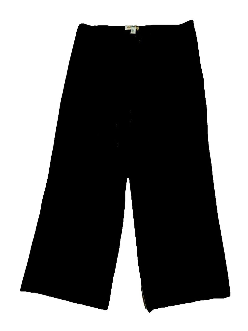 Vtg Coldwater Creek Wide Leg Velvet Pants 16P Black Side-Zip Victorian Holiday - Picture 5 of 16